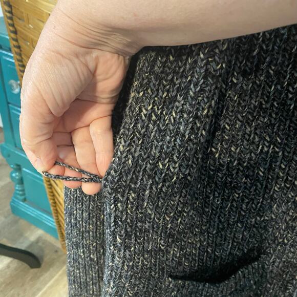 Club Monaco Italian Yarn Belted Cardigan Sweater XL Gray Wool Silk Blend grandpa - Picture 5 of 9